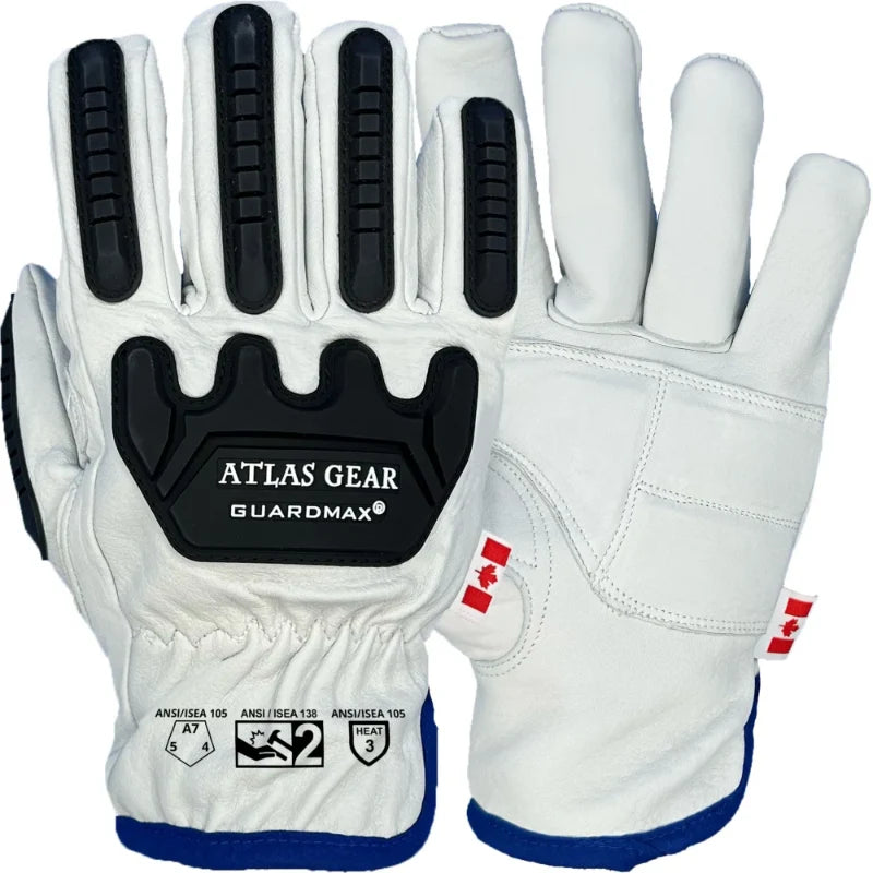 Atlas GuardMax® Leather Impact Safety Gloves w/ Padded Palm - PS801