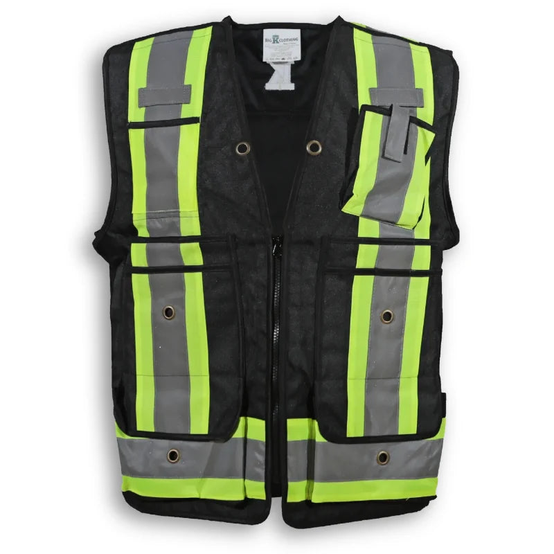 Big K Clothing® High Visibility 600D Oxford Polyester Surveyor Safety Vest - BK306