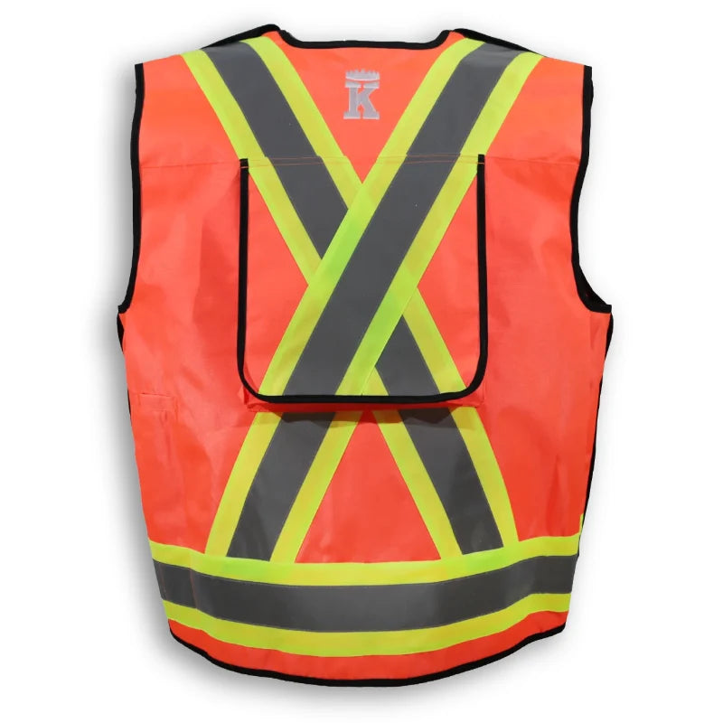 Big K Clothing® High Visibility 600D Oxford Polyester Surveyor Safety Vest - BK306