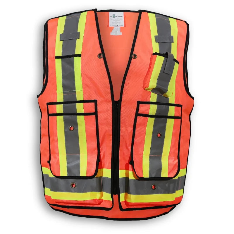 Big K Clothing® High Visibility 600D Oxford Polyester Surveyor Safety Vest - BK306