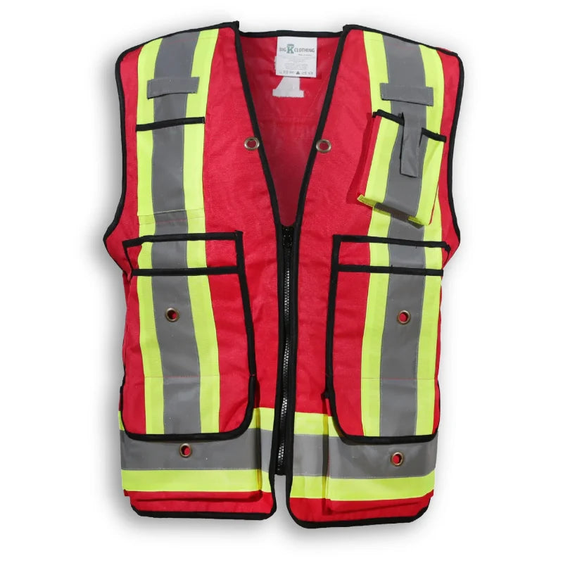 Big K Clothing® High Visibility 600D Oxford Polyester Surveyor Safety Vest - BK306