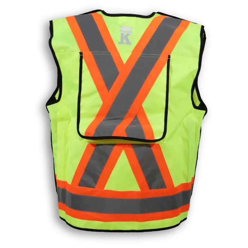 Big K Clothing® High Visibility 600D Oxford Polyester Surveyor Safety Vest - BK306
