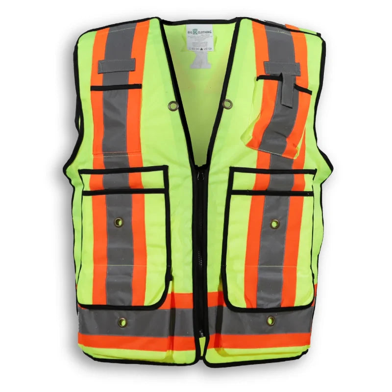 Big K Clothing® High Visibility 600D Oxford Polyester Surveyor Safety Vest - BK306