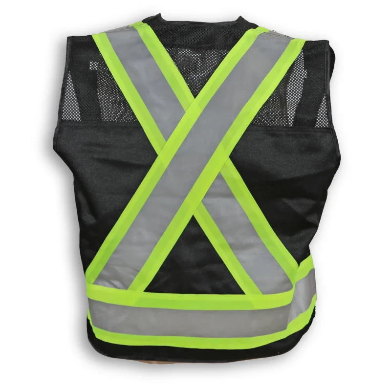 Big K Clothing® High Visibility Poly/Cotton Mesh Supervisor Safety Vest - Black - BK600