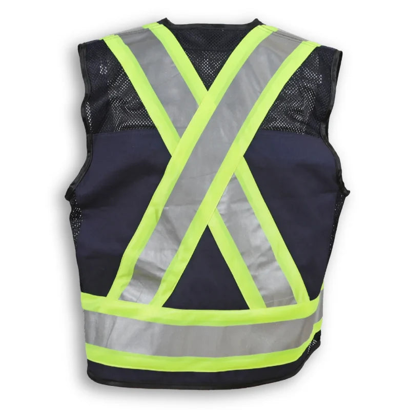 Big K Clothing® High Visibility Cotton Mesh Supervisor Safety Vest - Navy - BK700