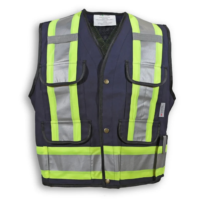 Big K Clothing® High Visibility Cotton Mesh Supervisor Safety Vest - Navy - BK700