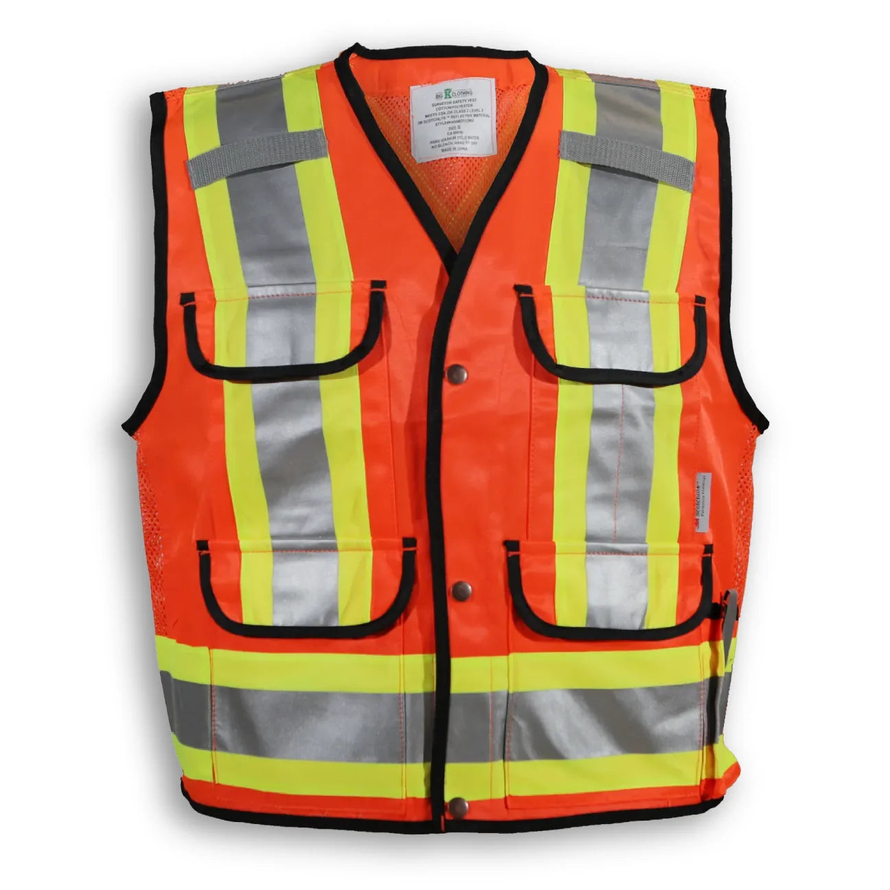Big K Clothing® High Visibility Poly/Cotton Mesh Supervisor Safety Vest - Orange - BK400