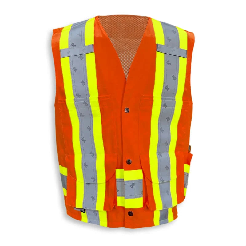 Big K Clothing® High Visibility Supervisor Safety Vest with 100% Cotton Front and Full Mesh Polyester Back - BK222Mesh