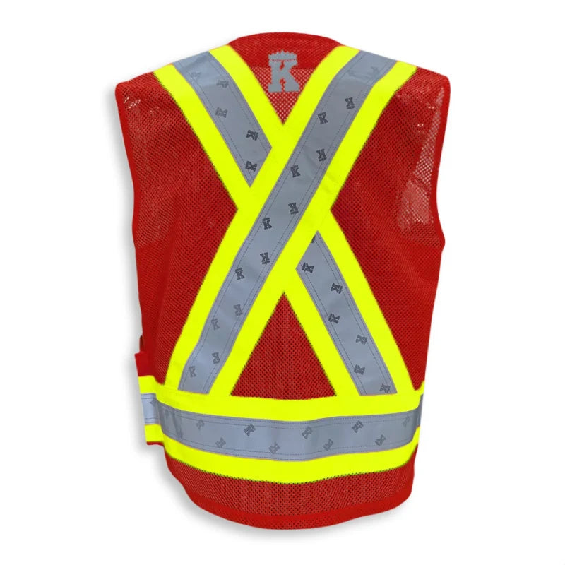 Big K Clothing® High Visibility Supervisor Safety Vest with 100% Cotton Front and Full Mesh Polyester Back - BK222Mesh