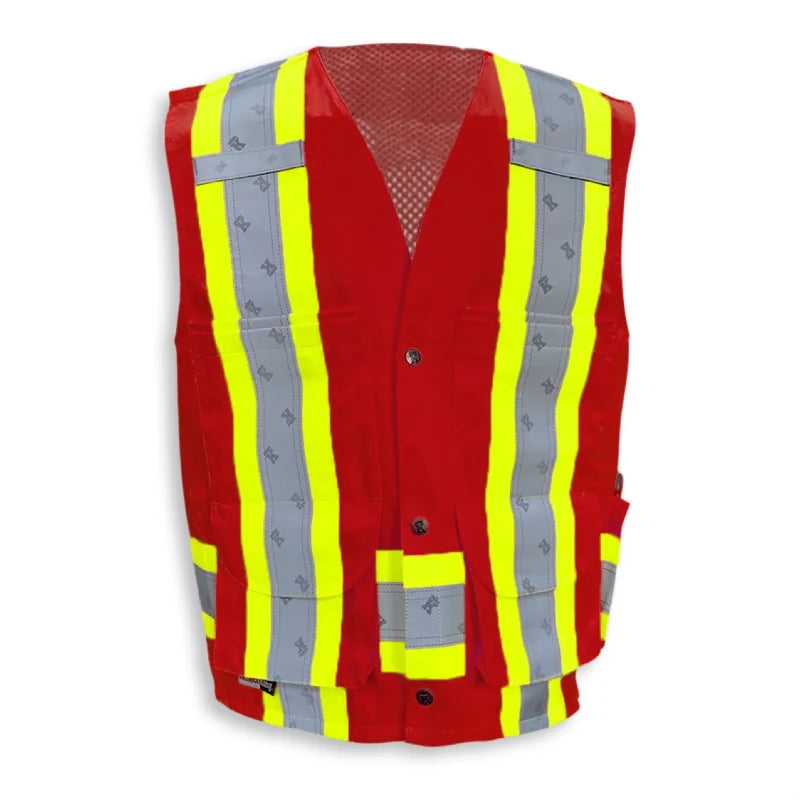 Big K Clothing® High Visibility Supervisor Safety Vest with 100% Cotton Front and Full Mesh Polyester Back - BK222Mesh