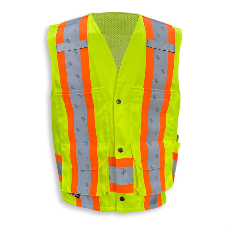 Big K Clothing® High Visibility Supervisor Safety Vest with 100% Cotton Front and Full Mesh Polyester Back - BK222Mesh