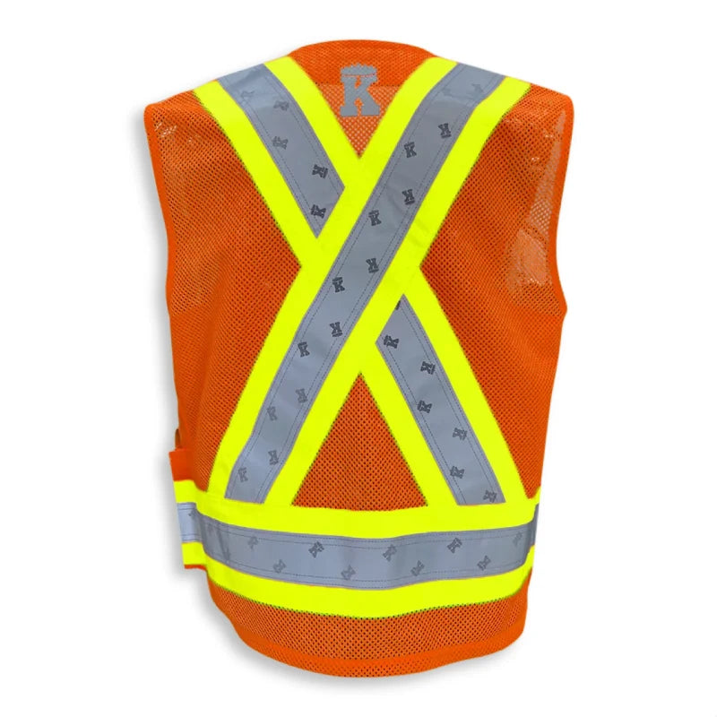 Big K Clothing® High Visibility Supervisor Safety Vest with 100% Cotton Front and Full Mesh Polyester Back - BK222Mesh