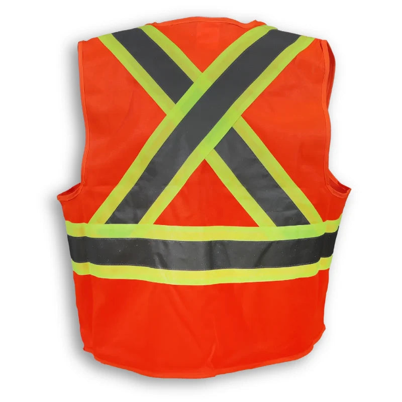 Big K Clothing® High Visibility 100% Polyester Adjustable Safety Vest - Orange - BK205