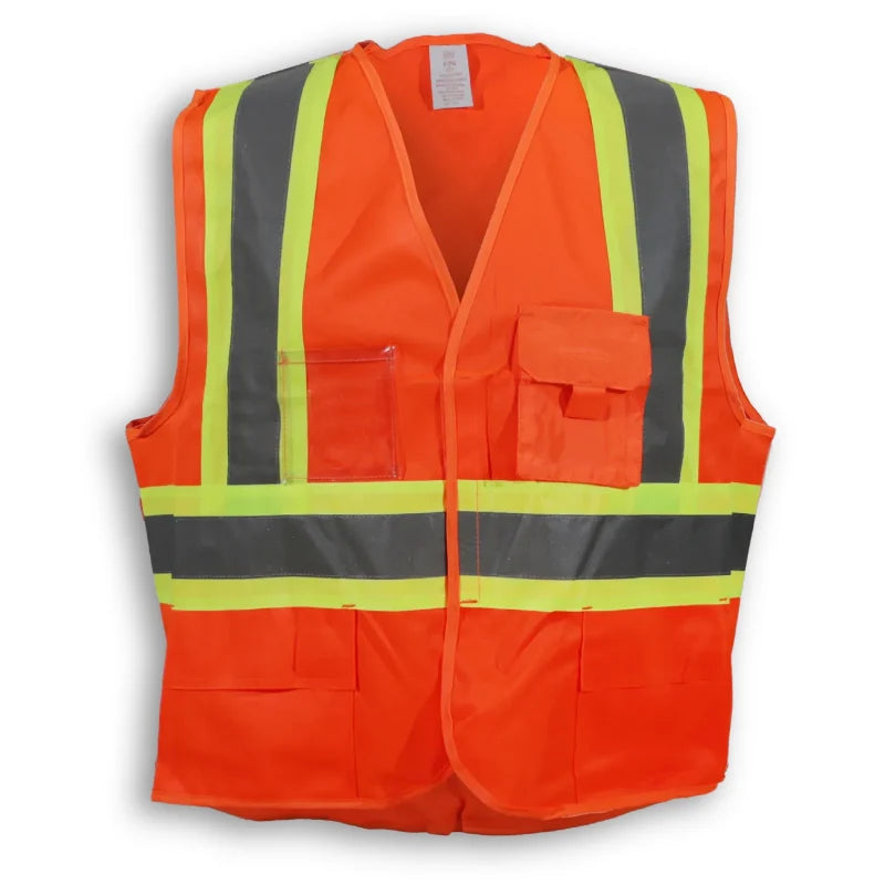 Big K Clothing® High Visibility 100% Polyester Adjustable Safety Vest - Orange - BK205