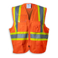 Big K Clothing® High Visibility 100% Polyester Mesh and Zipper Front Safety Vest - Orange - BK205ZIP-MESH