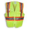 Big K Clothing® High Visibility 100% Polyester Mesh and Zipper Front Safety Vest - Lime - BK204ZIP-MESH