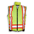 Big K Clothing® High Visibility Quilted Poly/Cotton Supervisor Safety Vest - Lime Green - BK222LM-Q
