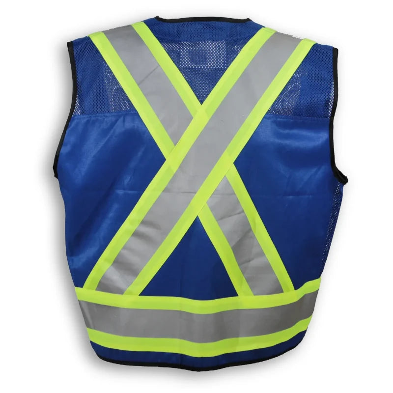 Big K Clothing® High Visibility Poly/Cotton Mesh Supervisor Safety Vest - Royal Blue - BK900