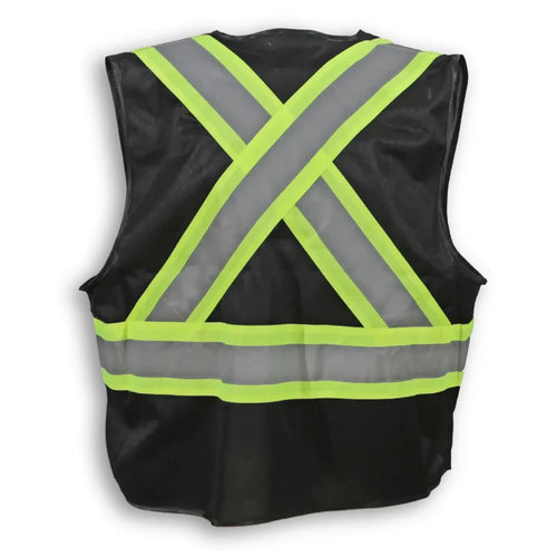 Big K Clothing® High Visibility 100% Polyester Adjustable Safety Vest - Black - BK206