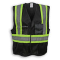 Big K Clothing® High Visibility 100% Polyester Adjustable Safety Vest - Black - BK206