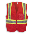 Big K Clothing® High Visibility 100% Polyester Zipper Front Safety Vest - Red - BK209ZIP