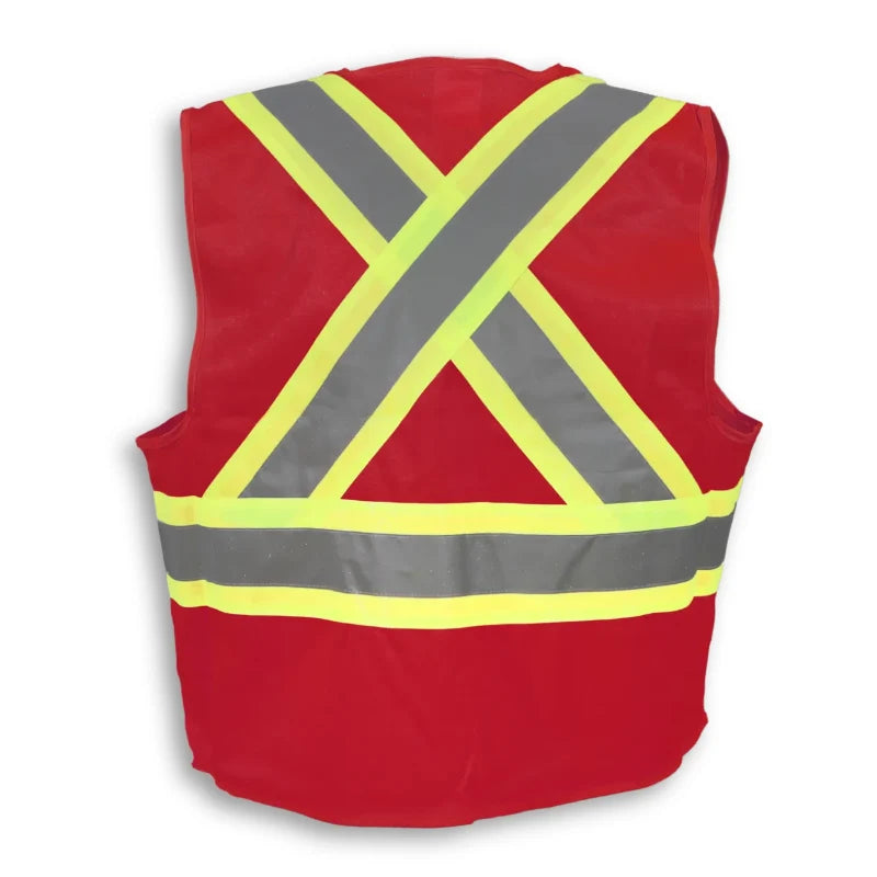 Big K Clothing® High Visibility 100% Polyester Adjustable Safety Vest - Red - BK209