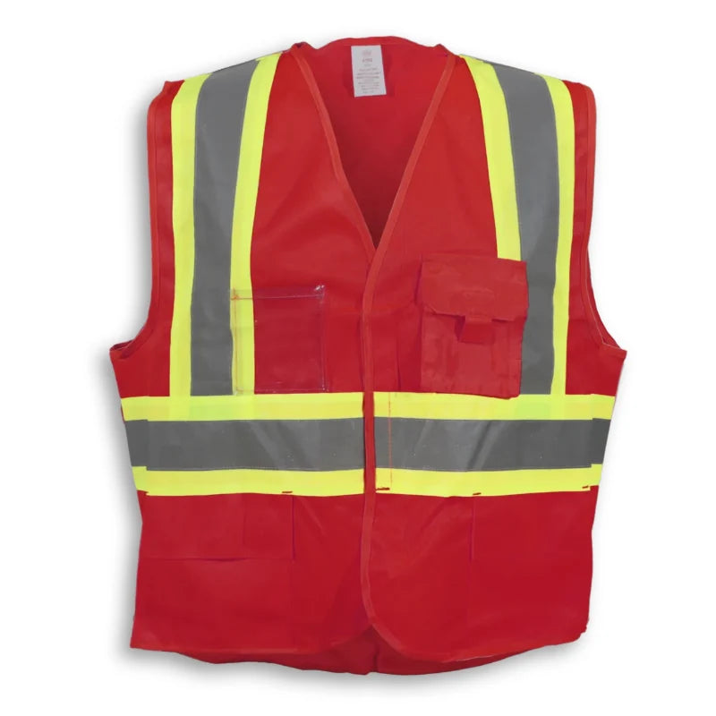 Big K Clothing® High Visibility 100% Polyester Adjustable Safety Vest - Red - BK209
