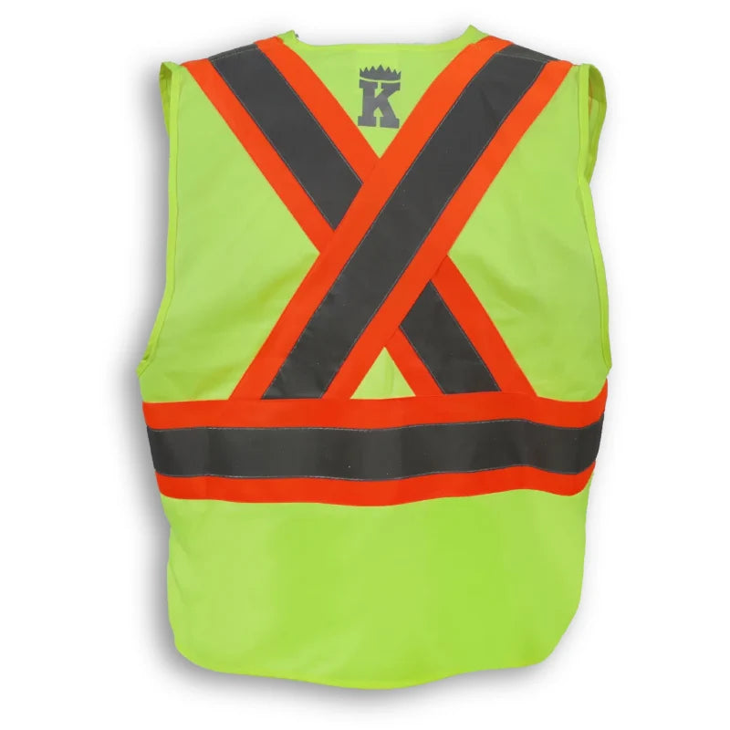Big K Clothing® High Visibility 100% Polyester Adjustable Safety Vest - Yellow Lime - BK204