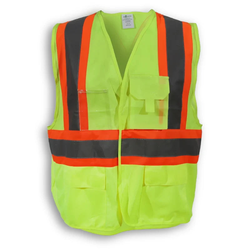 Big K Clothing® High Visibility 100% Polyester Adjustable Safety Vest - Yellow Lime - BK204