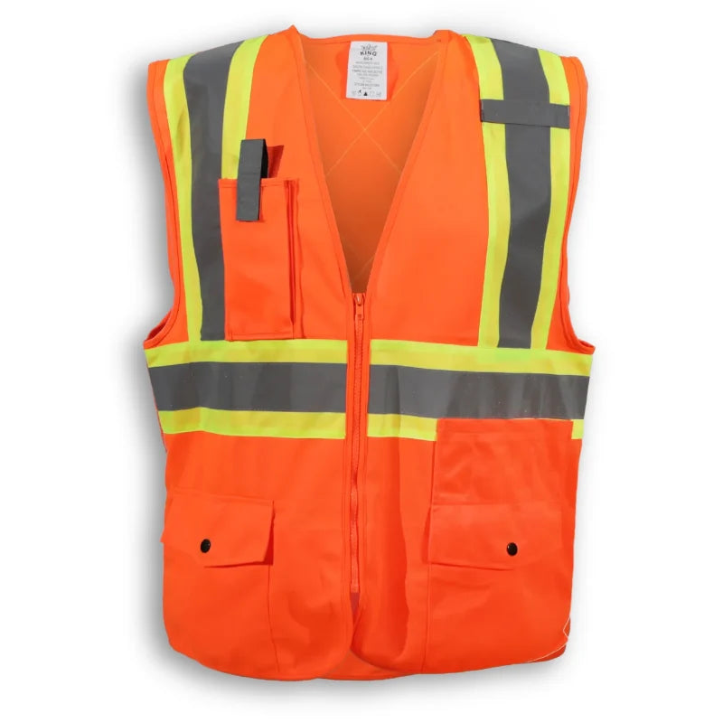 Big K Clothing® High Visibility 100% Polyester Lightweight Zipper Front Safety Vest - BK207