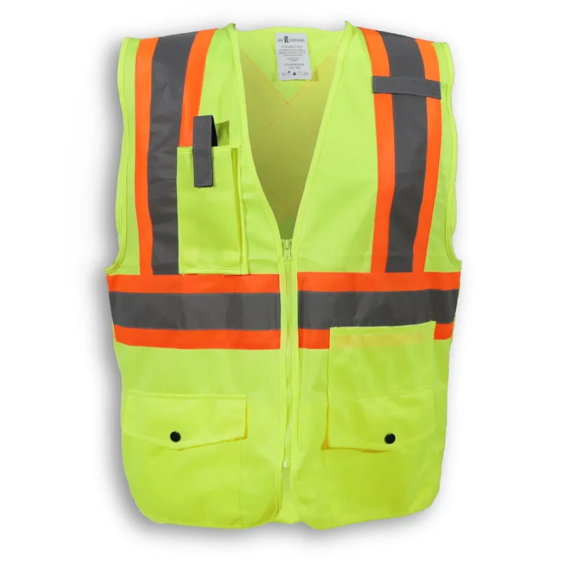 Big K Clothing® High Visibility 100% Polyester Lightweight Zipper Front Safety Vest - BK207