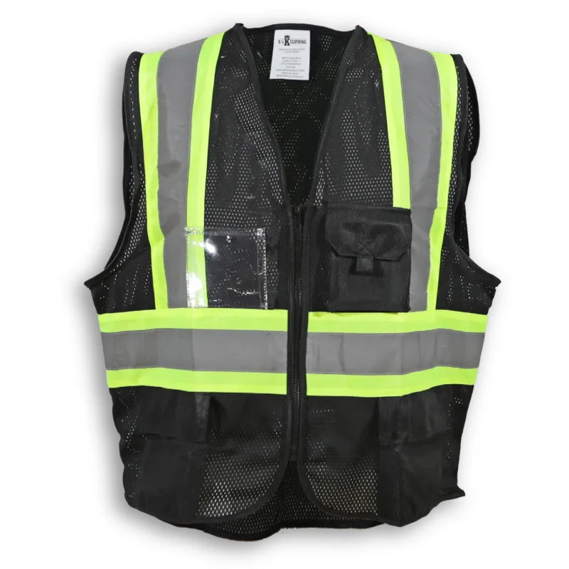 Big K Clothing® High Visibility 100% Polyester Mesh Extra Breathable Safety Vest with Zipper Front - BK208