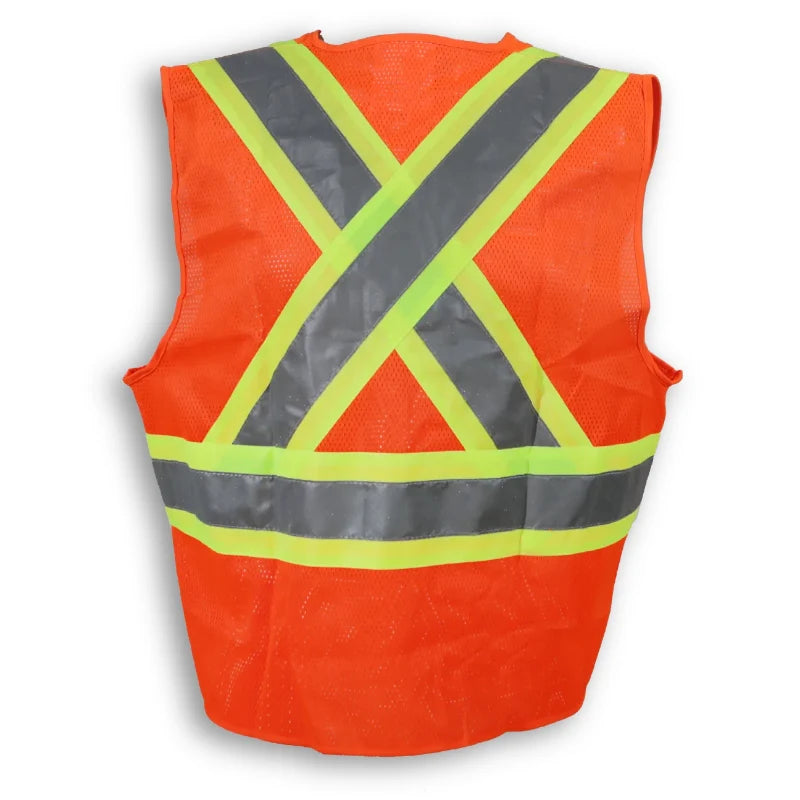 Big K Clothing® High Visibility 100% Polyester Mesh Extra Breathable Safety Vest with Zipper Front - BK208