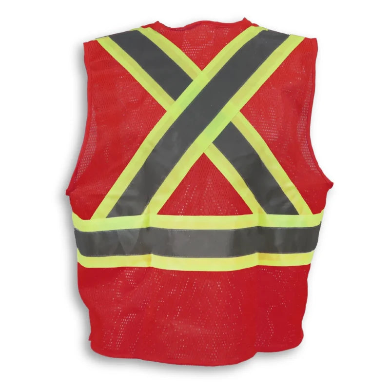 Big K Clothing® High Visibility 100% Polyester Mesh Extra Breathable Safety Vest with Zipper Front - BK208