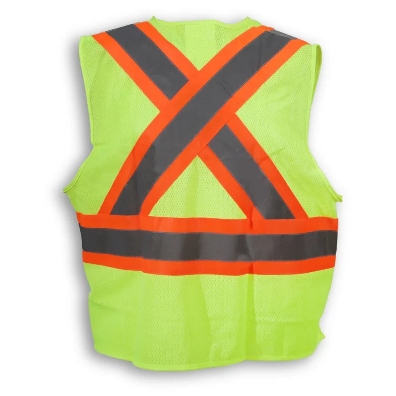 Big K Clothing® High Visibility 100% Polyester Mesh Extra Breathable Safety Vest with Zipper Front - BK208