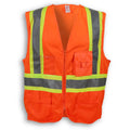 Big K Clothing® High Visibility 100% Polyester Zipper Front Safety Vest - Orange - BK205ZIP