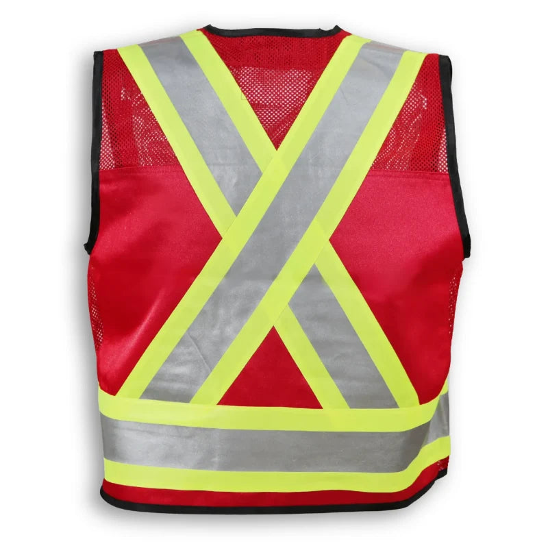 Big K Clothing® High Visibility Poly/Cotton Mesh Supervisor Safety Vest - Red - BK800