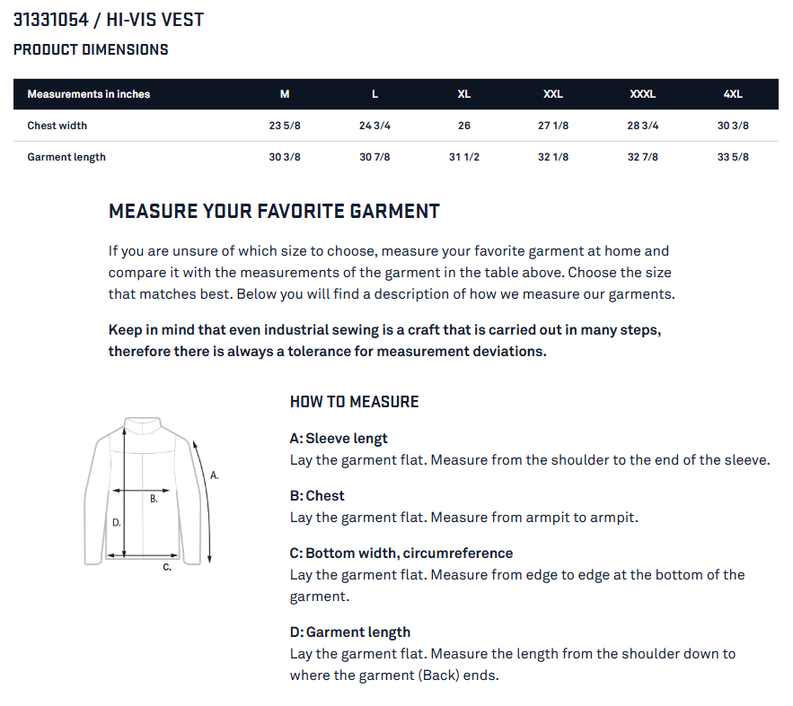 Blaklader® High Visibility V-Neck Safety Vest - 3133