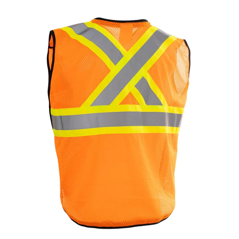 Forcefield® 5-Point Tear-Away Women's Zip-Up Hi Vis Traffic Safety Vest - TV188ORZR