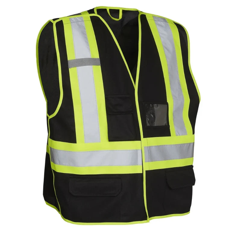 Forcefield® Tricot Polyester 5-Point Tear-Away Hi Vis Traffic Safety Vest - TV1