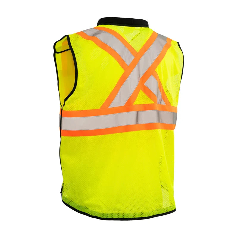 Forcefield® Zip-Up Hi Vis 5 Point Tear-Away Traffic Safety Vest - TV188