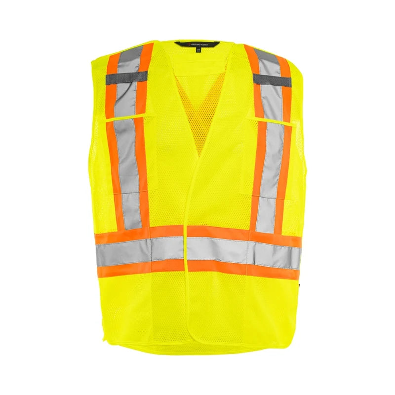 Ground Force® High Visibility 5 Point Tear Away Mesh Traffic Safety Vest - TV3