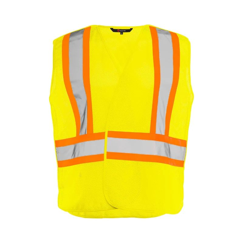 Ground Force® High Visibility 5 Point Tear Away Mesh Traffic Safety Vest - TV5