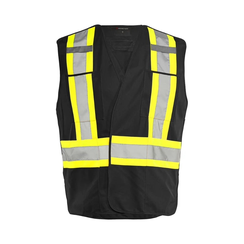 Ground Force® High Visibility 5 Point Tear Away Solid Traffic Safety Vest - TV4