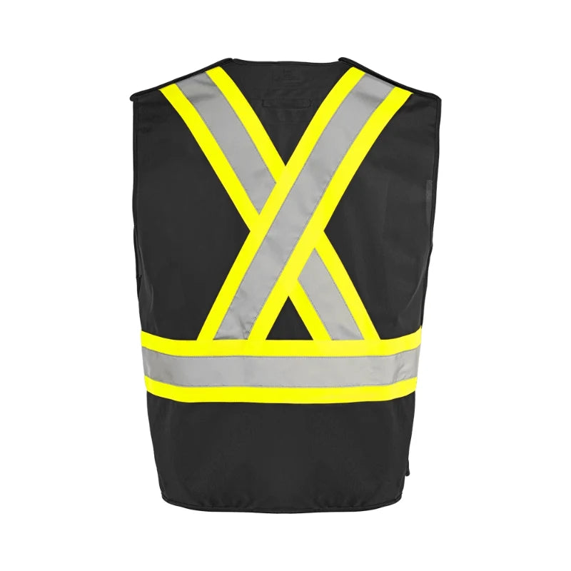 Ground Force® High Visibility 5 Point Tear Away Solid Traffic Safety Vest - TV4