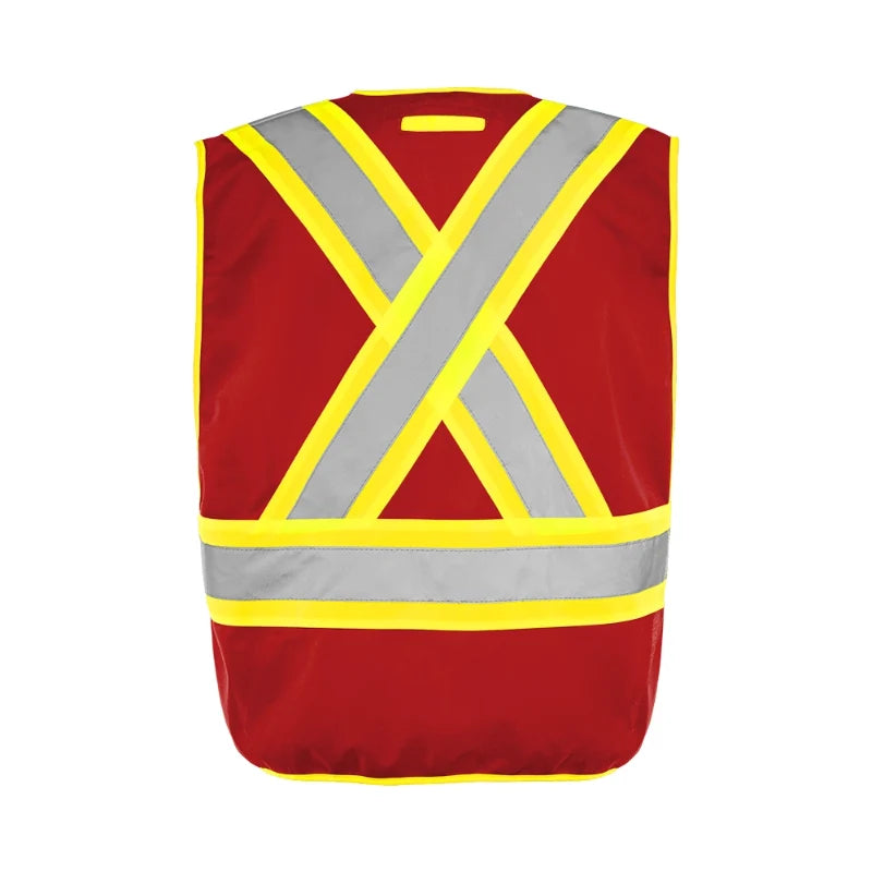 Ground Force® High Visibility 5 Point Tear Away Solid Traffic Vest - TV2