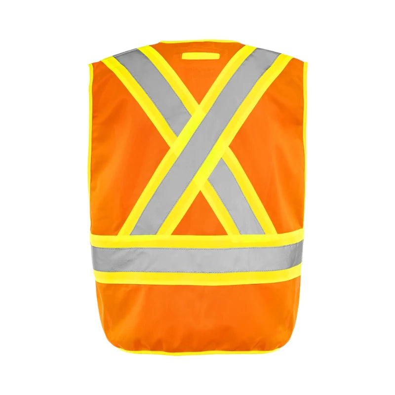 Ground Force® High Visibility 5 Point Tear Away Solid Traffic Vest - TV2