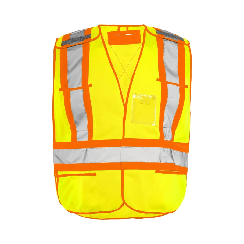 Ground Force® High Visibility 5 Point Tear Away Solid Traffic Vest - TV2