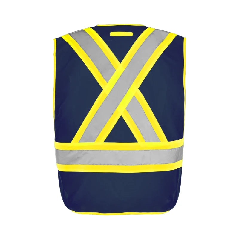 Ground Force® High Visibility 5 Point Tear Away Solid Traffic Vest - TV2