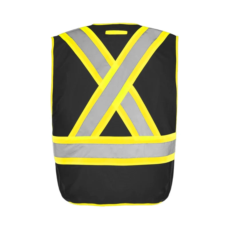 Ground Force® High Visibility 5 Point Tear Away Solid Traffic Vest - TV2